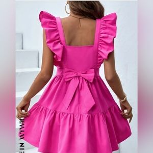 Flattering Barbie pink frill dress